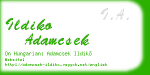 ildiko adamcsek business card